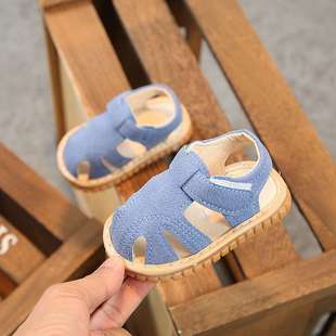 Summer 0-1 year old baby sandals men's and women's baby soft bottom toddler shoes children's call shoes non-slip covered toe sandals
