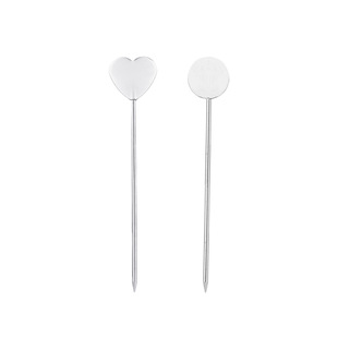 Stainless Steel Fruit Plate Cartoon Fruit Needle Creative Cake Decoration Fruit Sticker Bar Tools Metal Cocktail Sticker