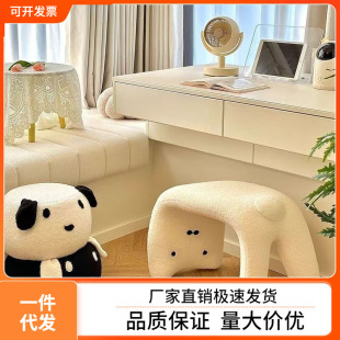 Cute Kitty Wooden Stool Household Doorway Shoes Stool Entrance Stool Entrance Sofa Stool Cashmere Dressing Makeup Stool