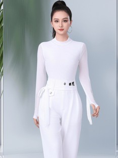 Jitterba New Jacquard Long Sleeve Dance Suit Square Dance Modern Dance National Standard Dance Three Steps Performance Dance Top