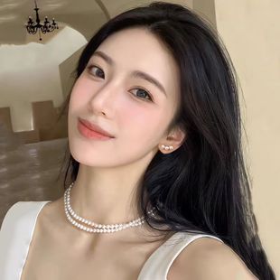 Light luxury pearl earrings ladies 2024 new style French temperament earrings light luxury high-end exquisite earrings