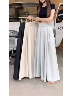 Oversized Swing Wide-leg Pants Skirt Pants Summer Thin High-end Pleated Dress Pants High Waist Draped Slimming Casual floor-mopping Pants