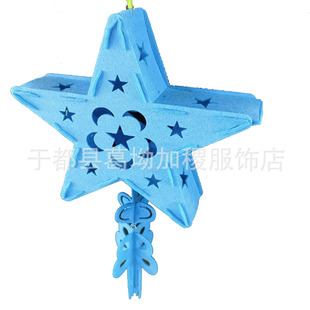 Strength factory kindergarten corridor milk tea shop supermarket three-dimensional five-pointed star hanging decorative felt diy air hanging ornaments