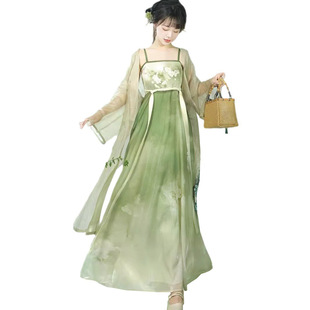 Оригинальный Hanfu женский 2024 новый китайский элемент подтяжка платье тонкое и легкое ультра-сказочный набор из двух частей улучшает ежедневное лето