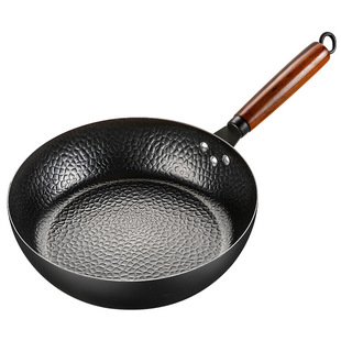 Pan Uncoated Steak Frying Pan Non-stick Pan Household Stir-frying Pan Old-fashioned Iron Pan Gas Stove Special for Induction Cooker