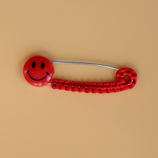 Woven pin semi-finished red rope pendant Smiley pin