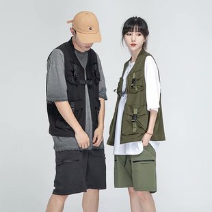 Foreign Trade Multi-Pocket Functional Style Tactical Vest Men's Spring and Autumn Fashion Street Fashion Brand Sleeveless Waistcoat Jacket