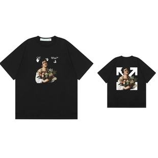 Cross-border Drop Shipping 2024 Summer New Trendy off-white High-quality Men's and Women's Same Style T-shirt Printing