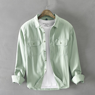 2023 New Fashion Shirt Men's Spring and Autumn Men's Long-sleeved All-match Casual Japanese Style Top Autumn Coat Shirt