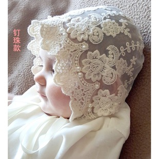 Newborn Full Moon Hundred Days Banquet Baby Princess Cap Baby Lace Cap Photographic Hat 0-3-12 Months