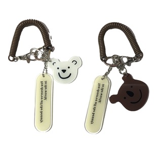 Korean ins Bear Keychain Backpack Hanging Ornaments Girl's Heart Pendant Headset Protective Case Cute Hanging Chain Niche Women
