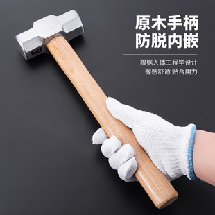 Cross-border wholesale supply of octagonal hammer square head wooden handle masonry hammer GB hammer 2/3/4 pound heavy octagonal hammer