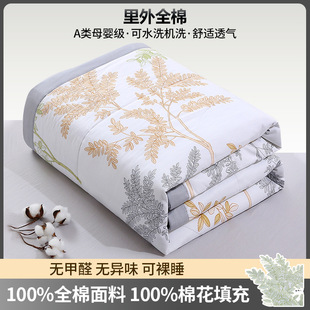 2025 new class a small fresh cotton cotton summer quilt four-piece Xinjiang cotton air conditioning quilt summer cool quilt wholesale