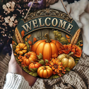 in stock welcome Thanksgiving Day Plank with Rope Hanger Door and Window Wall Porch Harvest Festival Hanging Atmosphere Decoration