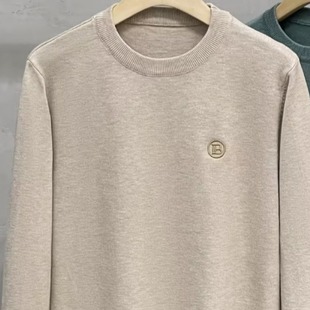 2023 New Men's Sweater European and American Foreign Trade Fashion Light Luxury Autumn and Winter Men's Round Neck Casual Warm Sweater