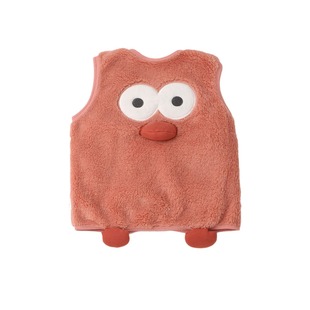 Piggy David 2024 new boys and girls baby split vest coral fleece children's cartoon go out waistcoat