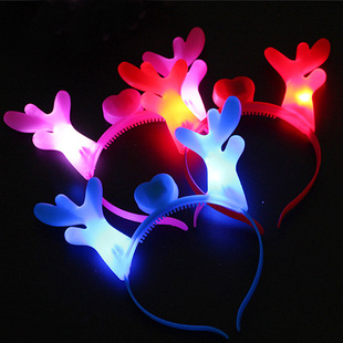 2024 light-emitting antler flash Christmas antler light-emitting headdress toy Night Market concert cheer dragon horn headband