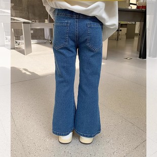 2025 Girls' Jeans Spring and Autumn New Korean Style Casual Stylish All-match Girls' Open Loose Fashion Pants