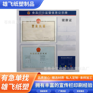 Food safety information bulletin board supervision bulletin board pvc display board catering food supervision display board wholesale
