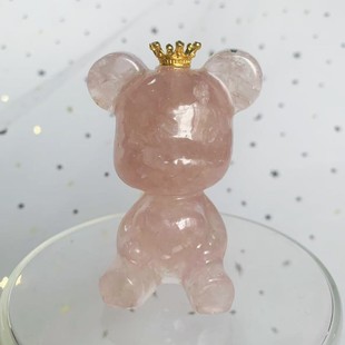 Cross-border Live Source Natural Crystal Gravel Glue Drops 3D Three-dimensional Heart Bear Gift Violence Bear Ornaments Souvenirs