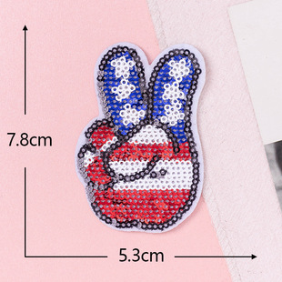 Sequin Smiley Embroidered Cloth Sticker Cartoon Fashion Pattern Football Snowflake Skateboard Achilles Computer Embroidered Stamp Decorative Film