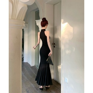 Новое платье в китайском стиле Cheongsam с пряжкой 2024 летнее платье новое платье без рукавов тонкое платье с рыбьим хвостом