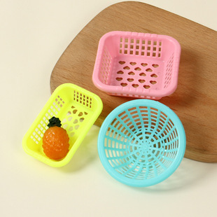 Miniature food and play plastic basket toy model doll house kitchen toy miniature scene landscape decoration props