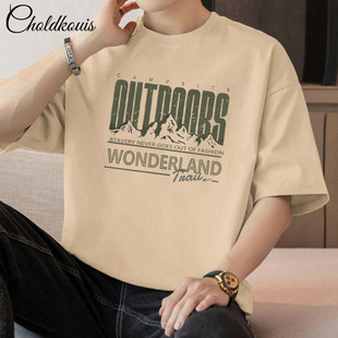 2024 Summer New Cotton T-shirt Round Neck Short Sleeve Unisex Loose plus size Printed All-match Casual Couple T-shirt