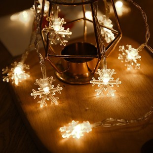led light string creative snowflake Christmas tree lighting flashing light string light ball battery box decorative light USB small colored light