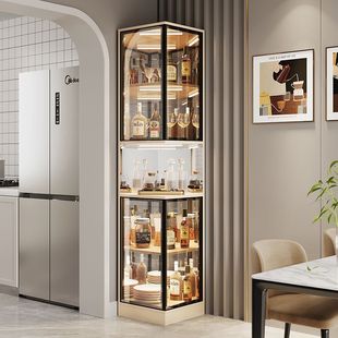 Glass Corner Wine Cabinet Display Cabinet Home Living Room Wall Modern Simple TV Cabinet Side Wine Cabinet Storage Rack New Style