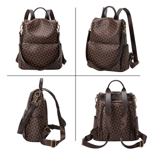 Fashion Geometric Anti-theft Backpack 2024 New Shoulder Bag Women's Casual Bag All-match Street Shopping Bag Travel Backpack Trendy