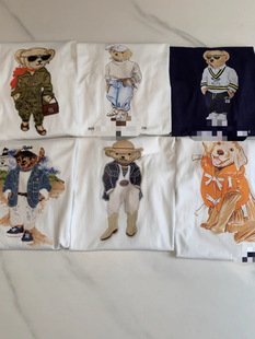 Larf Little Bear High-end хлопчатобумажная печать ремесла Little Bear Футболка Женская 25-летний новый продукт