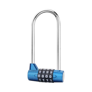 SU ZCU954 BlUe FoUr-digit Password Zinc Alloy U-shaped Password Lock Long Beam (priced Unit: Piece) BlUe
