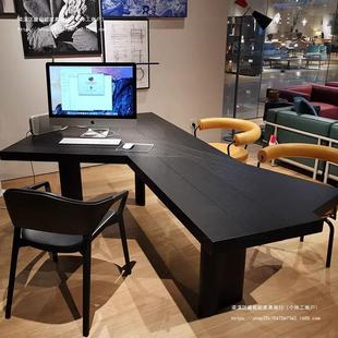 SJ Modern Office Computer Desk Work Desk Writing Desk Solid Wood Desk E-Sports Special-Shaped Designer Desk Home