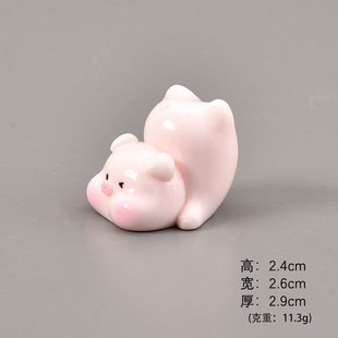 Cartoon Car Mini Piggy Car Accessories DIY Handmade Resin Cream Glue Stereo Central Control Decoration Supplies