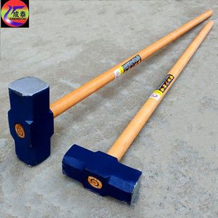 Lined version 1.2 meters 1.4 meters wooden handle sledgehammer carbon steel forging octagonal hammer decoration wall 18p hammer hammer head