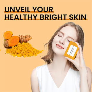Cross-border Foreign Trade Europe and America TK Turmeric Particles Soap Lemon Ginger Facial Cleansing Bath Handmade Essence Oil Soap Moisturizes Skin