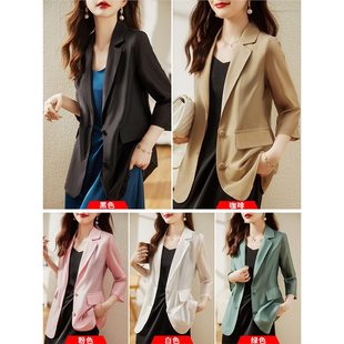 Thin Sun-protective Clothing Small Suit Jacket Women's Summer 2025 New High-end Suit Ice Silk Chiffon Outer Cardigan