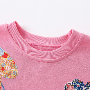 Processing and Customization of Girls' Sweatshirts for Autumn and Winter New Oem Odm Oem Orders Western Style Embroidered Kidsren's Tops