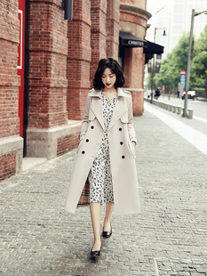 Double-breasted trench coat women's mid-length high-end spring and autumn 2024 new fashion elegant British-style waist coat