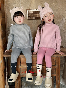 82385 Children's Autumn Pants Leg Pants Knee Pants Warm Pants for Boys and Girls Baby Thickened One Piece of Winter Leggings