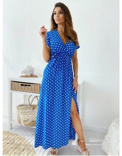Independent Station Amazon Foreign Trade European and American Cross-Border Polka Dot Short-Sleeved Dress Ready Stock