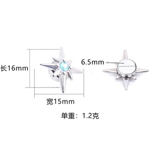 Factory direct cross-border stainless steel personality fashion fashion Bamang star all kinds of zircon earclip earrings jewelry wholesale