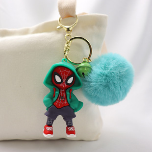 Cartoon fashion cool sweater Spider-Man doll key chain pendant car bag key chain pendant small gift wholesale