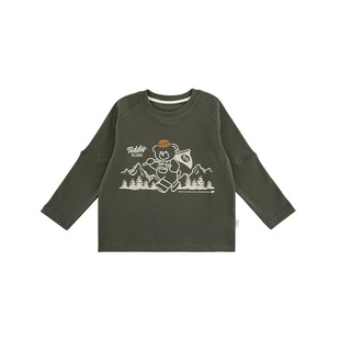 Wuri Bos 2024 Autumn New Style Mountain Vest All-match Bear T-shirt Long Sleeve Lapel Shirt suit