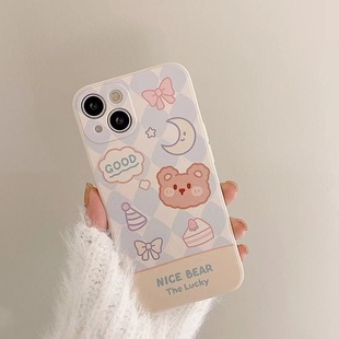 Медведь подходит для Apple Cover 15Pro Cube Корпус iphone14 Мультфильм 13/12 силиконовый xs/78plu