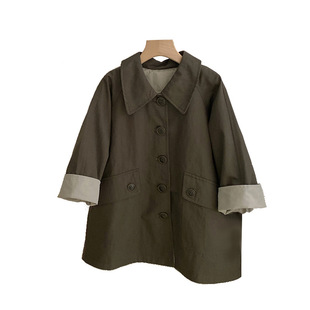 Children's Korean-style trendy new cuk big children's spring jacket spring and autumn 2025 new vintage windbreaker casual coat