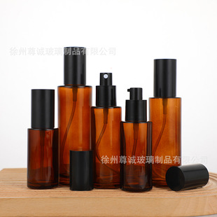 in stock supply brown lotion bottle essence bottle multi-size toner press spray bottle skin care products sub-bottled