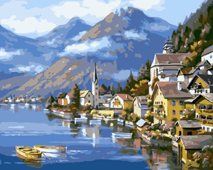 Digital oil painting wholesale diy color painting hand-painted Southeast Asia cross-border Amazon landscape 40*50 oil painting