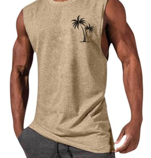 2025 cross-border new men's 3D digital printing coconut sleeveless